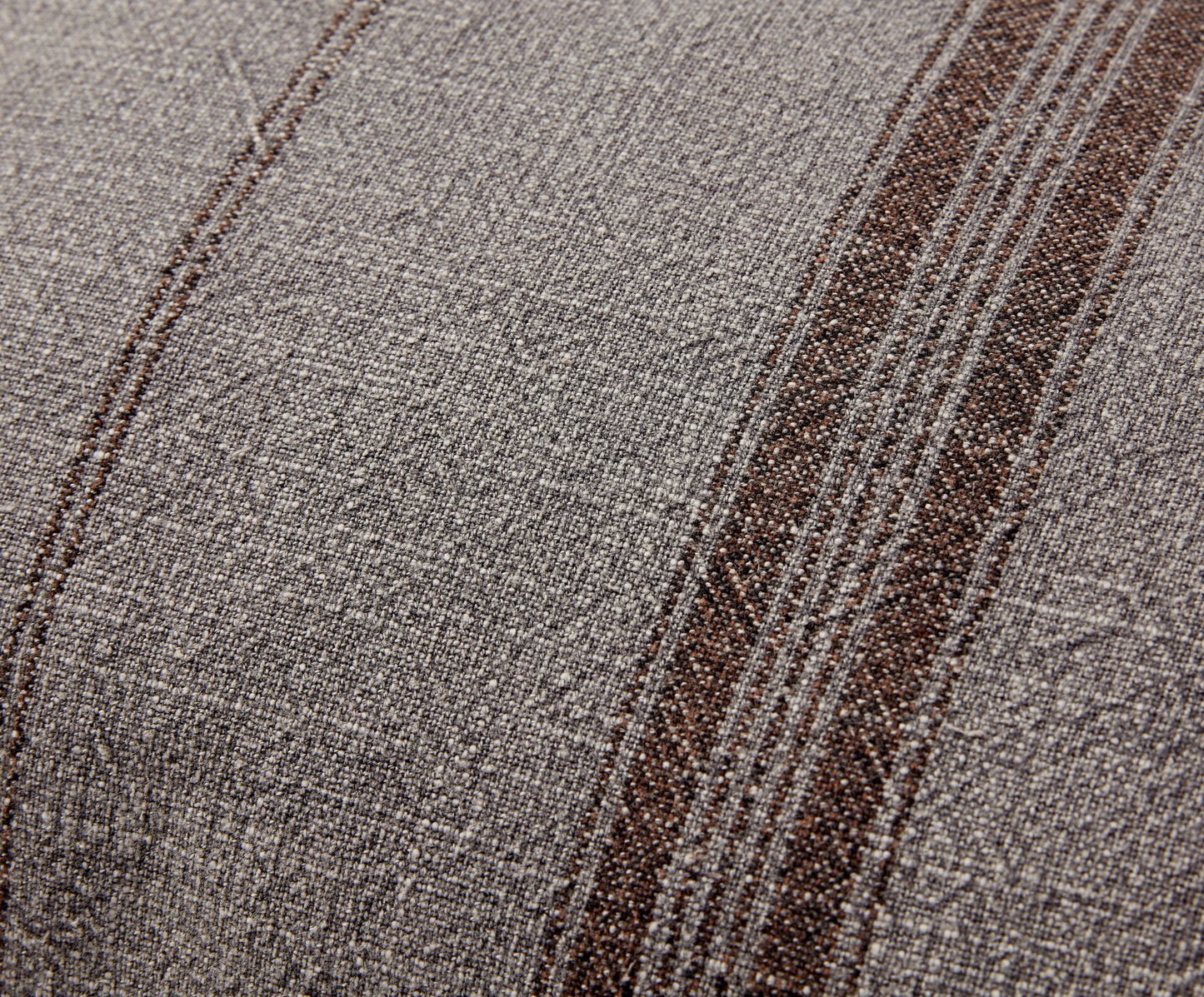 Large Grey Stripe Lumbar Cushion