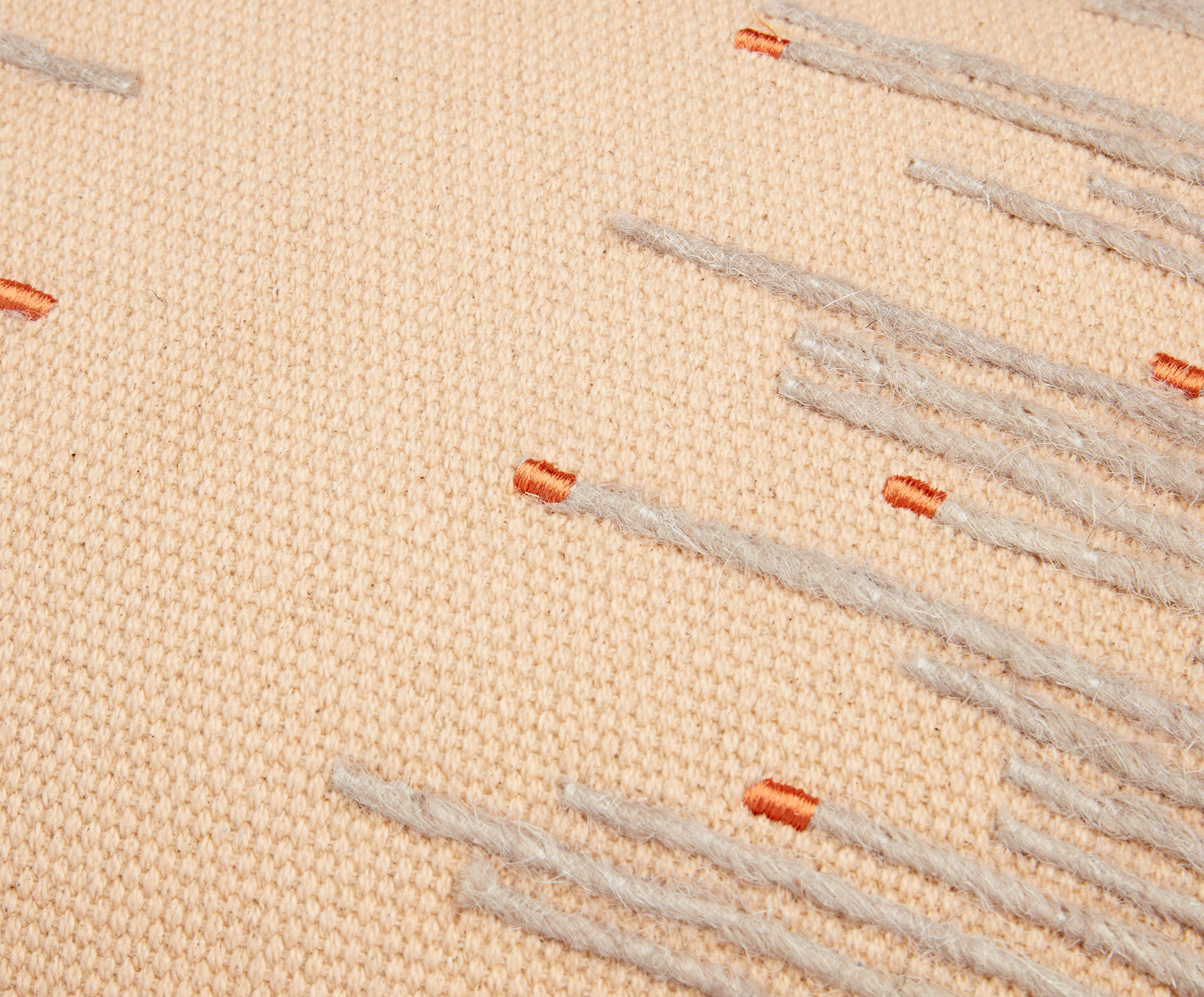Large Lumbar Beige with Orange Tips Cushion