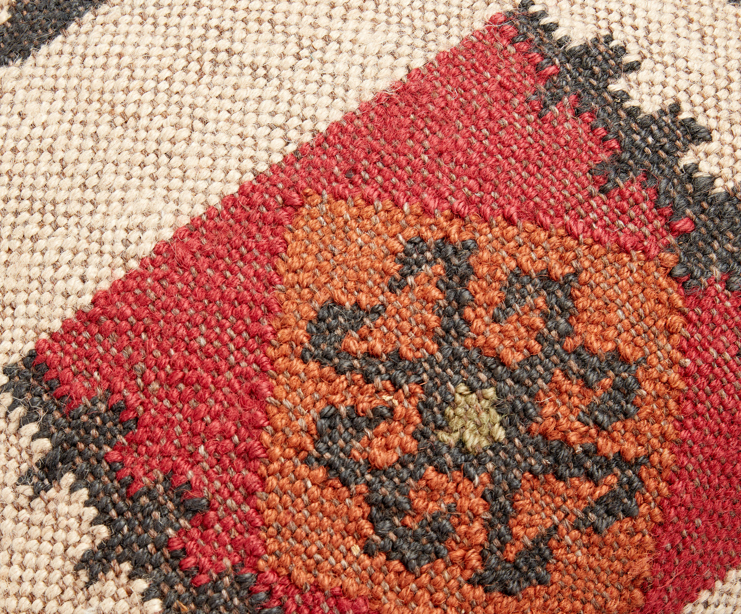 Medium Square Ethnic Beige Cushion