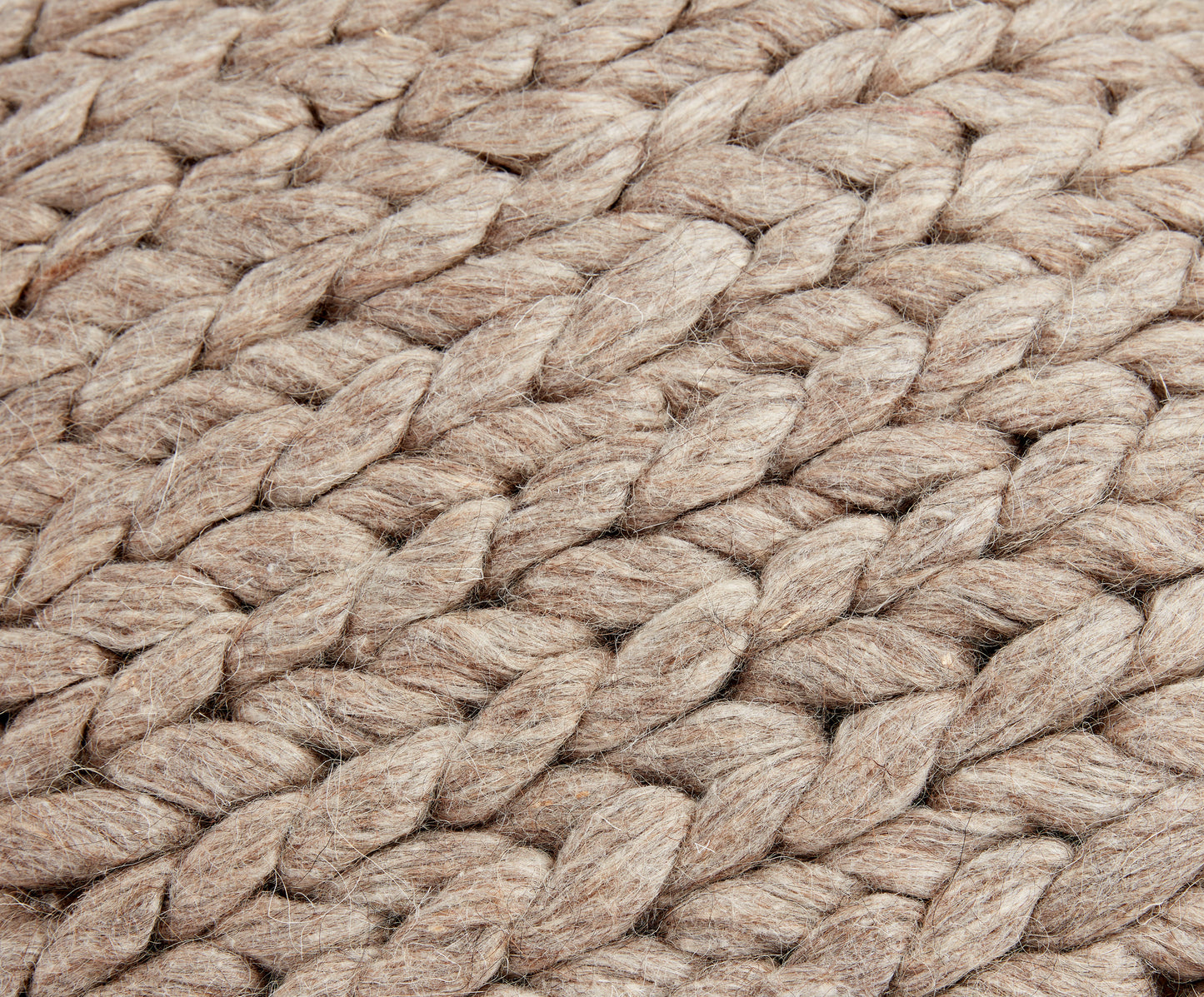 Medium Square Chunky Knit Brown Cushion