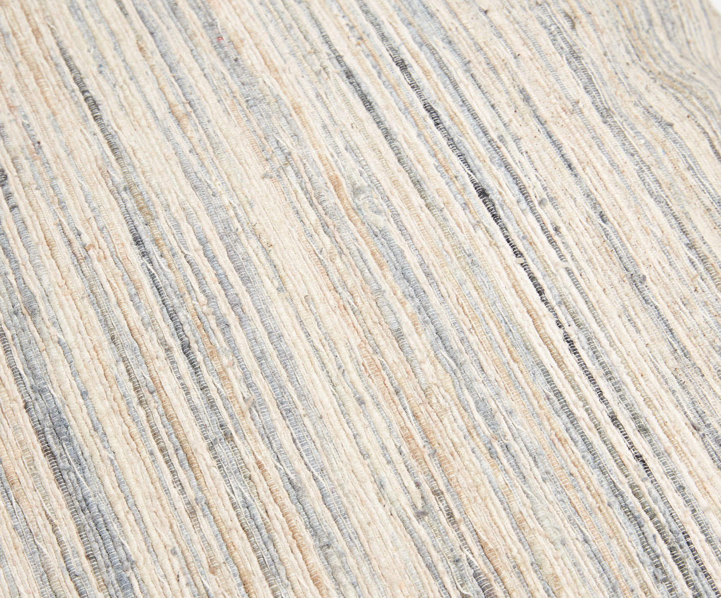 Large Blue/Natural Fine Lines Cushion