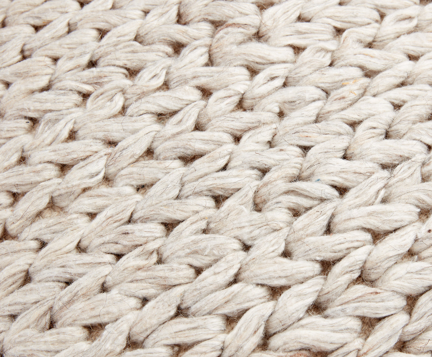 Thick wool wide weave. Large Square Light Grey Knit Cushion.