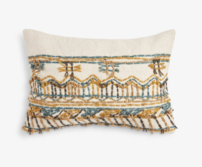 Small Embroidered Lumbar Cushion
