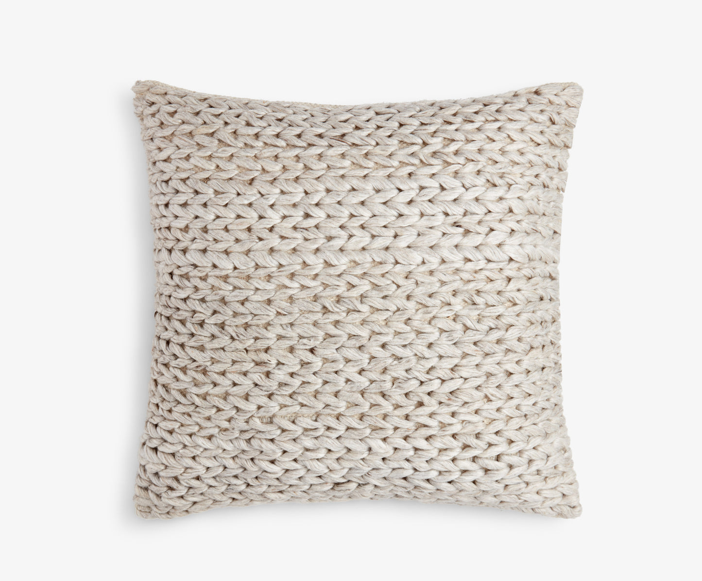 Medium Square Light Grey Knit Cushion