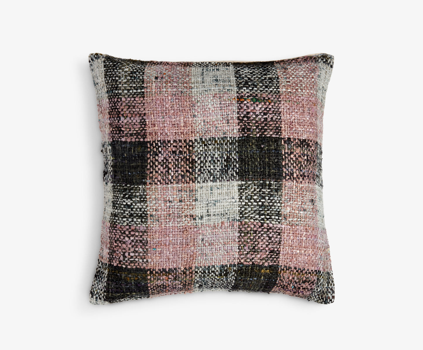 Large Square Blue/Pink Check Cushion