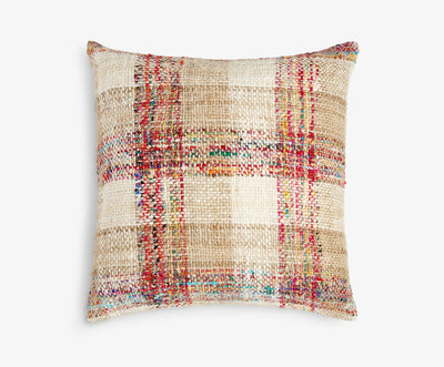 Large Square Brown Check Cushion