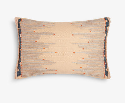 Large Lumbar Beige with Orange Tips Cushion