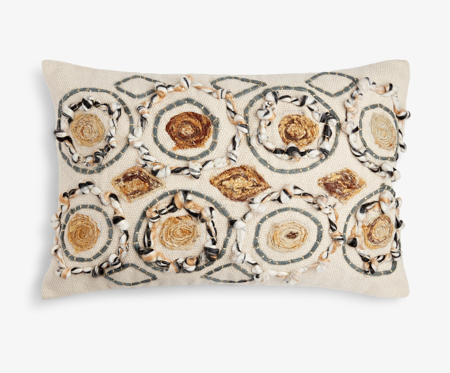 Large Lumbar Circular Detail Cushion