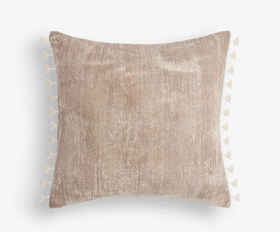 Large Beige Square Cushion with Frill Edges