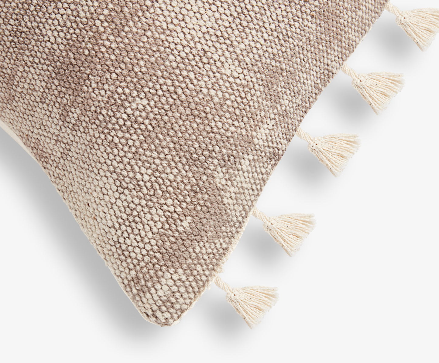 Large Beige Square Cushion with Frill Edges