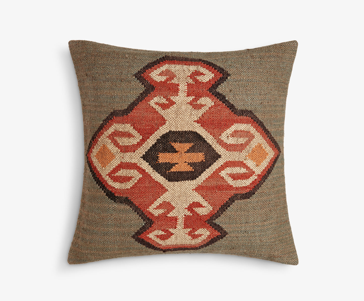 Large Square Kilim Grey Cushion