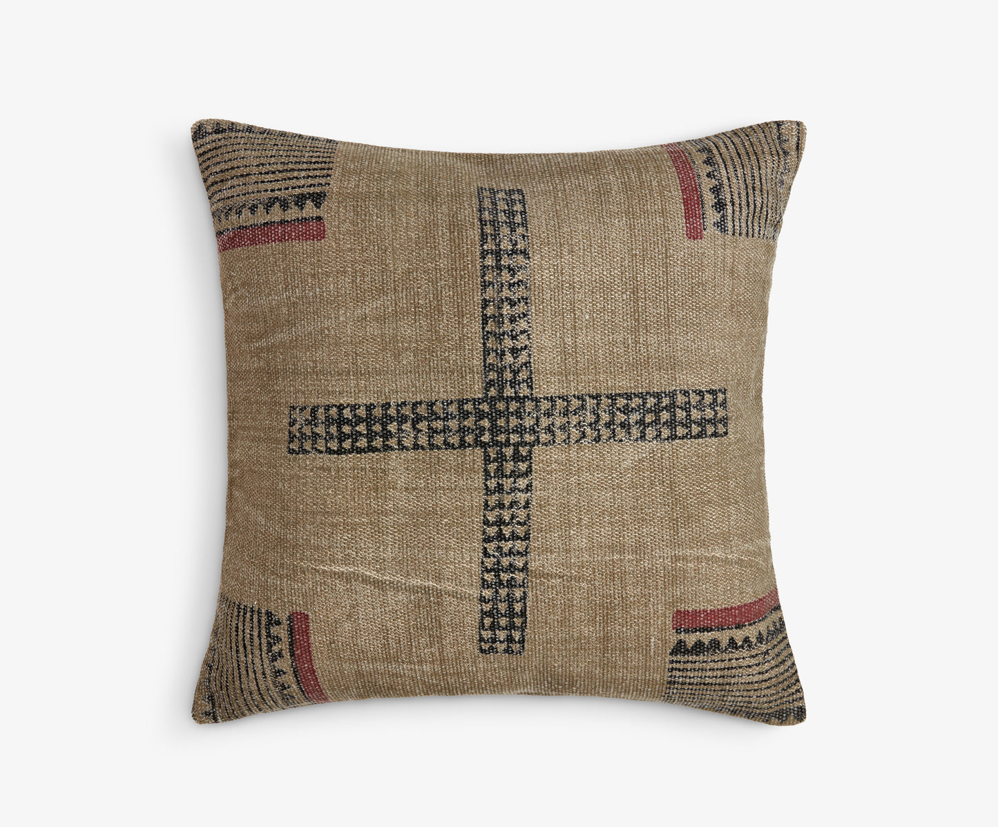 Large Square Distressed Cross Cushion