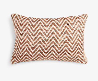 Small Lumbar Brown Chevron Cushion