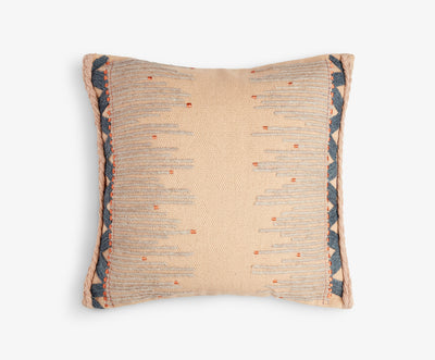 Medium Square Beige with Orange Tips Cushion