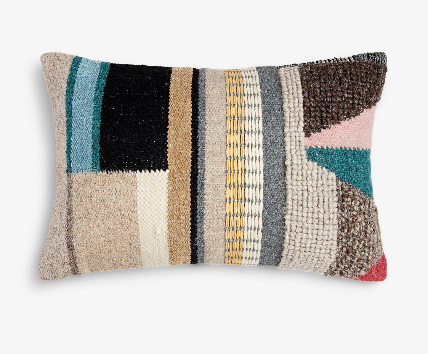 Large Multi-Coloured Patchwork Lumbar Cushion