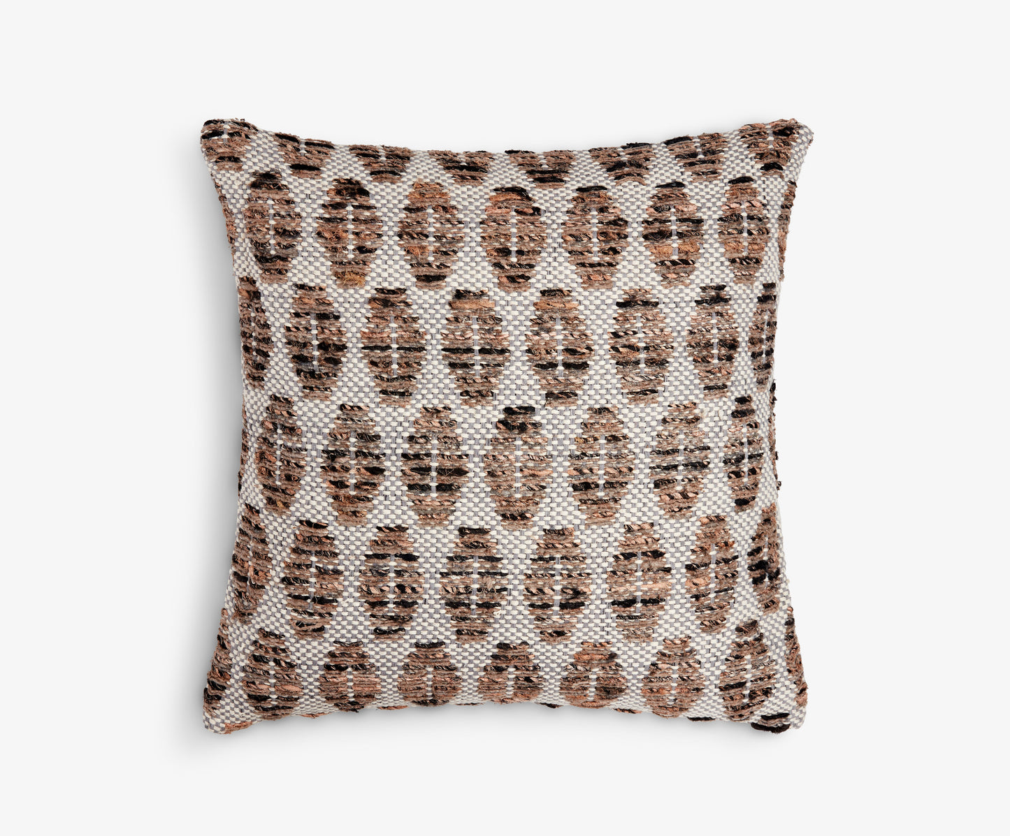 Medium Grey with Brown Ovals Square Cushion
