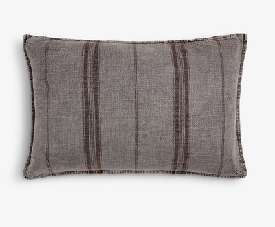 Large Grey Stripe Lumbar Cushion
